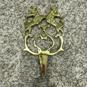 Vintage Brass Lion Shaped Trivet Hot‎ Pad English Tea House Chic Footed